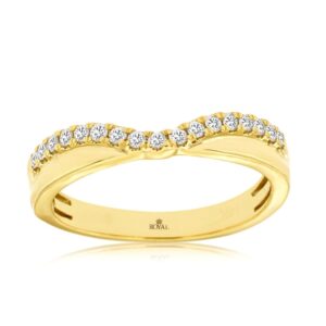YELLOW GOLD DIAMOND WEDDING BAND H1092D