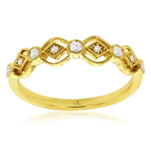 YELLOW GOLD DIAMOND WEDDING BAND C9835D