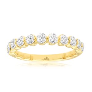 YELLOW GOLD DIAMOND WEDDING BAND H1336D