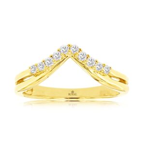 YELLOW GOLD DIAMOND WEDDING BAND H1086D