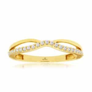 YELLOW GOLD DIAMOND WEDDING BAND H1087D