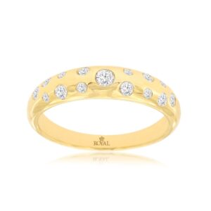 YELLOW GOLD DIAMOND WEDDING BAND H1802D