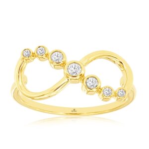 YELLOW GOLD DIAMOND INFINITY RING H1280D