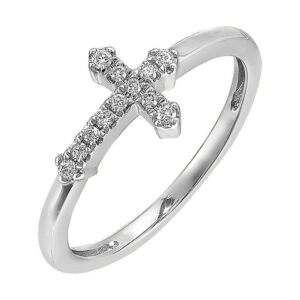 WHITE GOLD DIAMOND CROSS RING RG13461-4WC