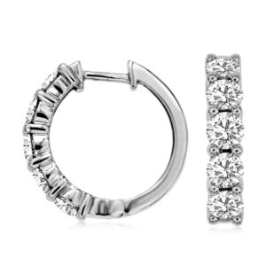 WHITE GOLD DIAMOND HOOP EARRINGS WC8032D