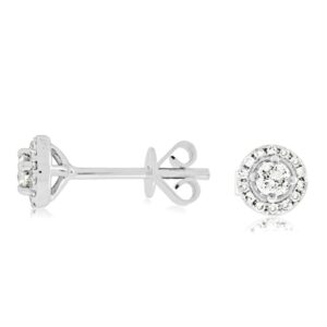 WHITE GOLD DIAMOND HALO EARRINGS WC5823D