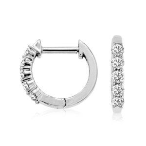 WHITE GOLD DIAMOND HOOP EARRINGS WC8029D