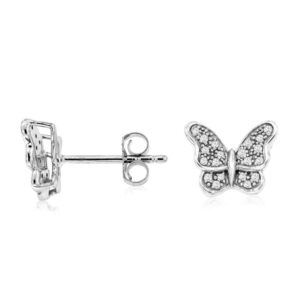 WHITE GOLD DIAMOND BUTTERFLY EARRINGS WH1606D