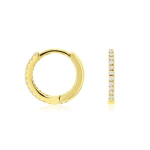 YELLOW GOLD DIAMOND HOOP EARRINGS C9539D