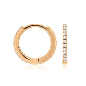 ROSE GOLD DIAMOND HOOP EARRINGS PC9539D