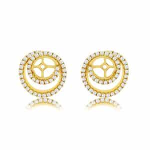 YELLOW GOLD DIAMOND EARRING JACKETS C8683D
