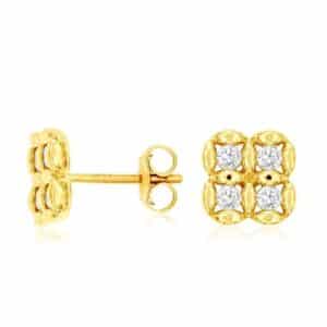 YELLOW GOLD DIAMOND EARRINGS H2291D