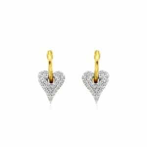 YELLOW GOLD DIAMOND HEART EARRINGS H1966D