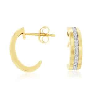 YELLOW GOLD DIAMOND EARRINGS H3115D