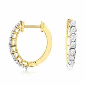 YELLOW GOLD DIAMOND EARRINGS H2226D