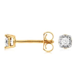 YELLOW GOLD DIAMOND EARRINGS H1143D