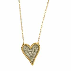 YELLOW GOLD DIAMOND HEART NECKLACE H1753D