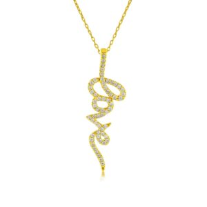 YELLOW GOLD DIAMOND LOVE PENDANT C8735D