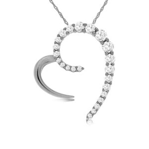 WHITE GOLD DIAMOND HEART PENDANT WC8583D