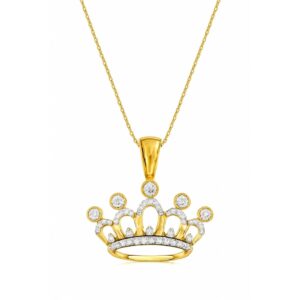 YELLOW GOLD DIAMOND CROWN PENDANT H1129D