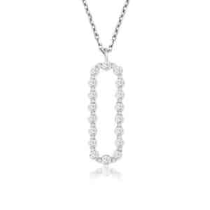WHITE GOLD DIAMOND PAPERCLIP NECKLACE WH1705D