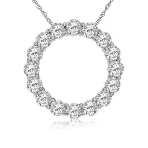 WHITE GOLD DIAMOND CIRCLE PENDANT WC8301D