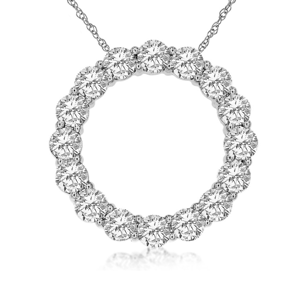 WHITE GOLD DIAMOND CIRCLE PENDANT WC8301D