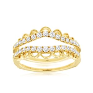 YELLOW GOLD DIAMOND INSERT RING C9231D
