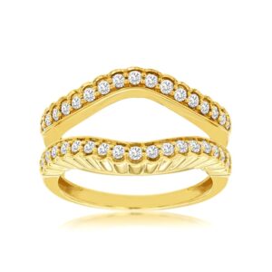 YELLOW GOLD DIAMOND INSERT RING C9046D