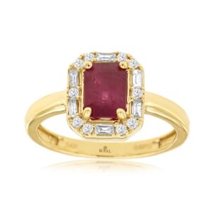 YELLOW GOLD RUBY & DIAMOND RING H1307RB