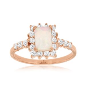ROSE GOLD OPAL & DIAMOND RING PR3827F
