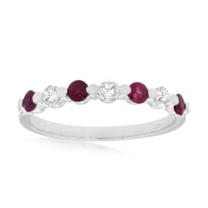 WHITE GOLD RUBY & DIAMOND RING W3878RB
