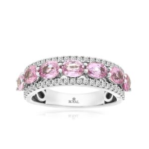 WHITE GOLD PINK SAPPHIRE & DIAMOND RING WH3021P