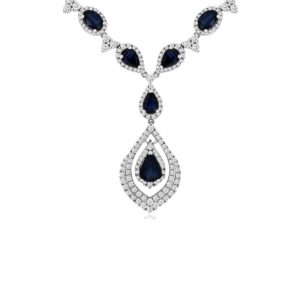 WHITE GOLD SAPPHIRE & DIAMOND NECKLACE WH1076S