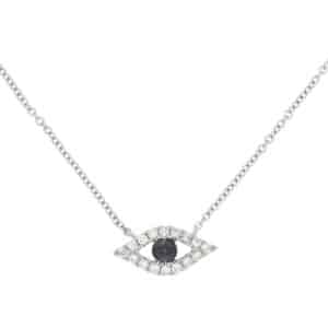 WHITE GOLD SAPPHIRE & DIAMOND NECKLACE WH1940S