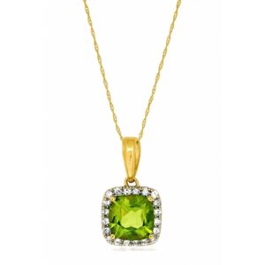 YELLOW GOLD PERIDOT & DIAMOND PENDANT C5132X