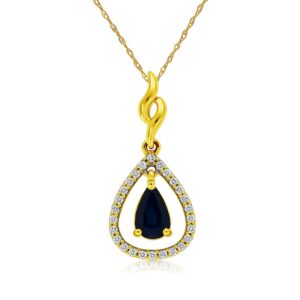 YELLOW GOLD SAPPHIRE & DIAMOND PENDANT C8421SP