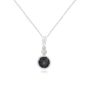 WHITE GOLD SAPPHIRE & DIAMOND PENDANT WH1856S