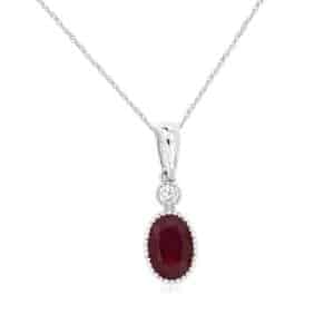 WHITE GOLD RUBY & DIAMOND PENDANT WH1854R