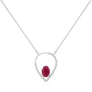 WHITE GOLD RUBY & DIAMOND NECKLACE WH2409R