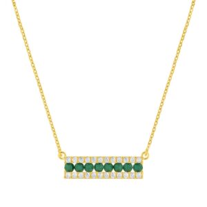 YELLOW GOLD EMERALD & DIAMOND NECKLACE H1310EM