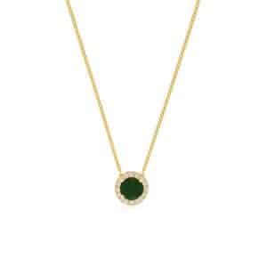 YELLOW GOLD EMERALD & DIAMOND NECKLACE H2330EM