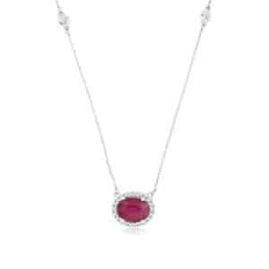 WHITE GOLD RUBY & DIAMOND NECKLACE WH1456R
