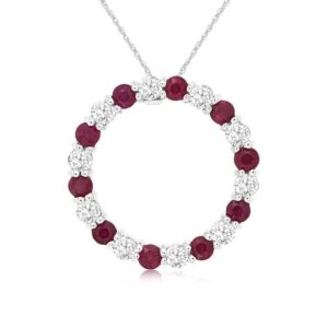WHITE GOLD RUBY & DIAMOND PENDANT W3779RB