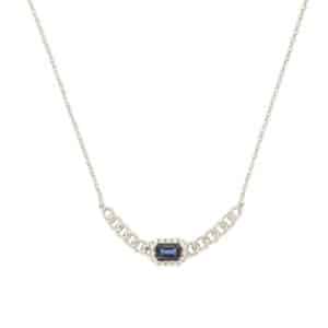 WHITE GOLD SAPPHIRE & DIAMOND NECKLACE WH1711S
