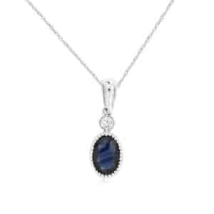 WHITE GOLD SAPPHIRE & DIAMOND PENDANT WH1854S