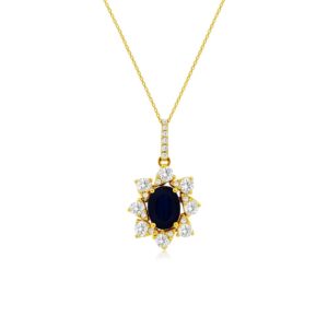 YELLOW GOLD SAPPHIRE & DIAMOND PENDANT C9422SP