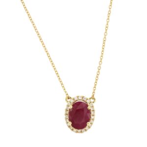 YELLOW GOLD RUBY & DIAMOND NECKLACE H1070RB