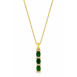 YELLOW GOLD EMERALD & DIAMOND PENDANT C7315E