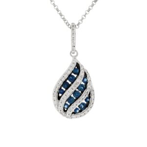 WHITE GOLD SAPPHIRE & DIAMOND NECKLACE WC5305S